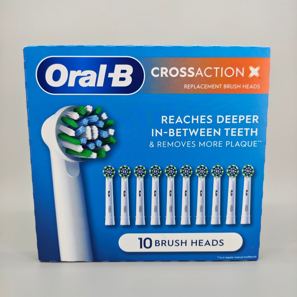 Oral-B CrossAction X Replacement Electric Toothbrush Heads 10 Count White